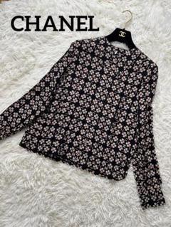 希少レア ヴィンテージ スタンドカラーブラウス CHANEL コイン柄