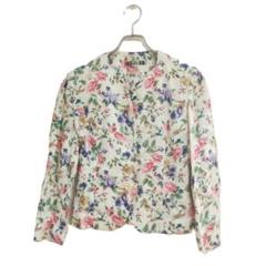テーラードジャケット M 花柄 カジュアル 上品 おでかけ 春秋 羽織り 華やか