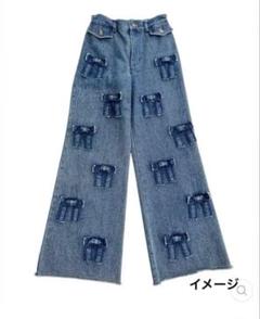 poppyあさぎーにょ　デニムパンツ M マーガレットガーデンデニムパンツ あさぎーにょ POPPY poppy