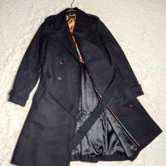 美品✨ポールスミス ロングコート キルティング 異素材 ウール ネイビー 紺 Paul Smith - 【ポールスミス】バイカラー キルティング