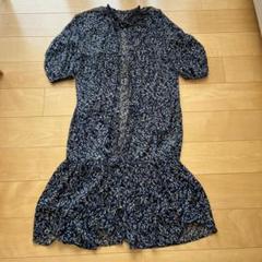 earth music&ecologyネイビー花柄ワンピース