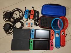 ニンテンドー スイッチ 本体 ２台 周辺機器 本体ケース テニスラケット セット