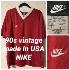 ビンテージ 90s NIKE メンズL Tシャツ　ユニフォーム　ゲームシャツ　赤