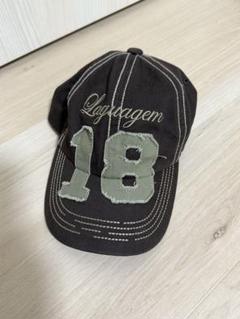 LAGUA GEM NUMBER STITCH キャップ茶色