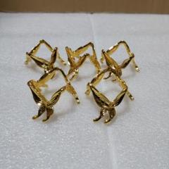 蝶型金属台座ゴールド色5個セット売り