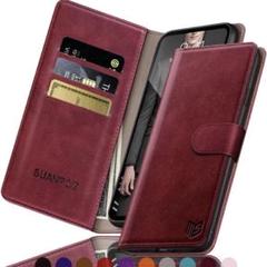 iPhone14 ProMax SUANPOT ワインレッド 手帳型 携帯カバー