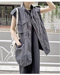 美品【2024SS】Spick and Span リネンシルクロングジレ リネンシルクロングジレ（ジレ）｜Spick and Span（スピック