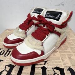幻 JOHNGALLIANO ジョンガリアーノ ハイカット スニーカー白赤