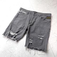 EVISU エヴィス デニム ショートパンツ 81 32 韓国限定 ダメージ加工