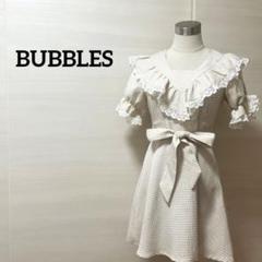 bubbles バブルスグレー チェック柄 フリル袖 ミニワンピース BUBBLES☆ バブルス ワンピース フリル ギンガムチェック柄 量産
