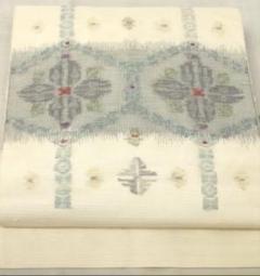 帯屋捨松　正絹　夏帯　名古屋帯　グレー　花柄 楽天市場】【20%OFF☆夏物SALE】【夏帯】 帯屋捨松 特選西陣織夏