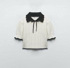 ZARA ピーターパン襟ニットセーター - メルカリ