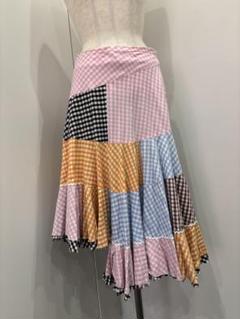 2025年最新】COMME des GARCONS 柄：チェック フレアスカートの