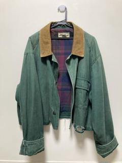 Eddie Bauer XL カバーオール　リメイク　短丈　グリーン Eddie Bauer XL カバーオール リメイク 短丈 グリーン