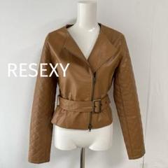 RESEXY エコレザー　ライダース　ジャケット　キャメル　フェイクレザー RESEXY エコレザーライダースジャケットキャメルフェイクレザー