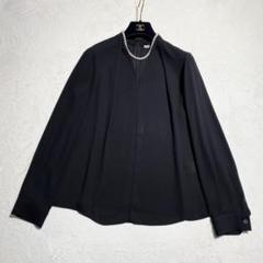 美品✨近年！セオリーリュクス 長袖ブラウス　とろみ タック ブラック 38 M