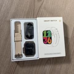 スマートウォッチ ベージュ 充電ケーブル付き