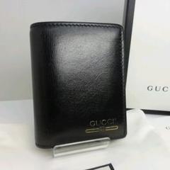 GUCCI グッチ コンパクト ブラックレザー 折り畳みタイプ 保存袋・付属品