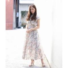 エクラン 花柄 ロングワンピース