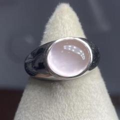 天然石リング ローズクォーツ 濃ピンク 遊色綺麗 10*8mm SV925