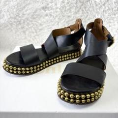 美品　箱付き　Chloe クロス　ストラップ　フラットサンダル　ボールチェーン