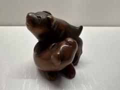 根付(netsuke) 犬の根付　木製　江戸時代 根付(netsuke) 犬の根付 寛山作 江戸時代 木製 - メルカリ