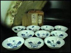 唐物 古染付 青花 青菜紋 皿 十件揃 虫喰い 中国(K-A408) 唐物 古染付 青花 青菜紋 皿 十件揃 虫喰い 中国(K-A408) - メルカリ