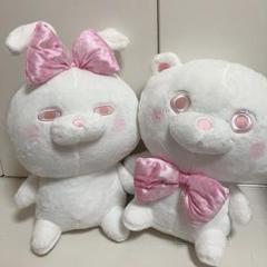 非売品 レア ヨッシースタンプ サクラリボンBIGぬいぐるみ 2種 うさぎ くま