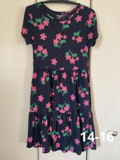 一度着用　OLD NAVY ネイビー 花柄 半袖ワンピース XL