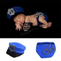 新生児 ニューボーンフォト ポリス 寝相アート コスチューム 記念撮影 赤ちゃん