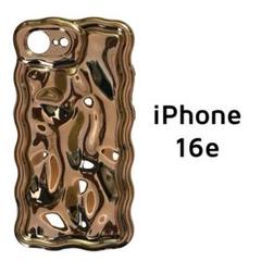 iPhone 16e カバー ゴールド メッキ デコボコ