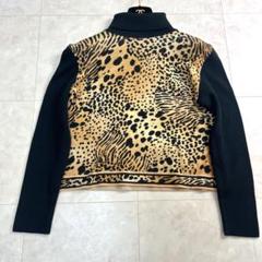 ♡美品♡レオナール シルク混 タートルネック ニット レオパード柄 LL