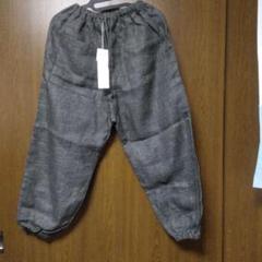 美品 中川政七商店 リネン麻千鳥のもんぺパンツ チェック 黒白 Lサイズ tumugu - 希少 中川政七商店✨コットン 裏地和晒ガーゼ 千鳥格子