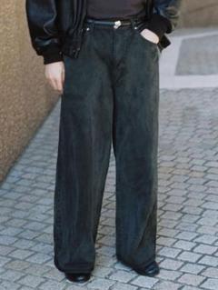 CRACK WASHED BAGGY DENIM PANTS S