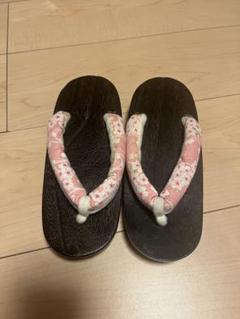 キッズ用草履 花柄鼻緒付き　22センチ