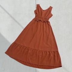 3071【トッコクローゼット】ロングワンピース　ウエストゴム　ノースリーブ　M