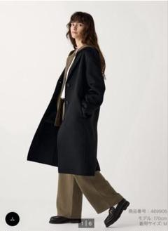 新品　UNIQLO ダブルフェイスチェスターロングコート　Lサイズ　黒 UNIQLO - UNIQLO ユニクロ ダブルフェイスチェスターロング