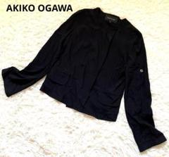 AKIKO OGAWA ラップスタイル 半袖トップス サイズ38 黒