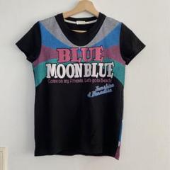 【ブルームーン ブルー】Tシャツ✦半袖✦イエロー✦二重えり✦ロゴ　y2k ピチT ブルームーン ブルー】Tシャツ✦半袖✦イエロー✦二重えり✦ロゴ