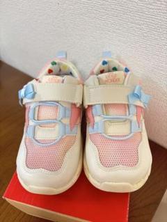 16センチ　マイリトルワンダー 厚底ダッドスニーカー ハート ピンク