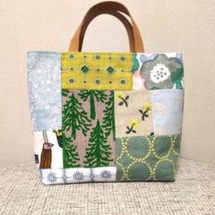 ミナペルホネン パッチワーク 小ぶり巾着バッグ ショルダーにも♪