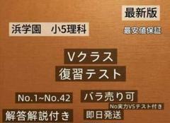 浜学園　小5 マスター　Sクラス　復習テスト　3教科　【後半】 2024年度 浜学園 小5 マスター Vクラス 復習テスト 3教科