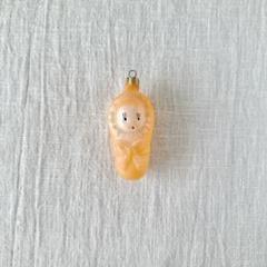 おくるみ赤ちゃん　ソビエト ガラスオーナメント ヴィンテージ おくるみ赤ちゃんオレンジソビエト ガラスオーナメント ヴィンテージ