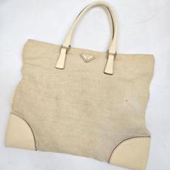 PRADA ハンドバッグ メッシュキャンバス レザー A4収納可能
