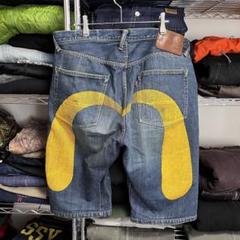 【グッドフェード】Evisu paris エヴィス ハーフパンツ 大黒 黄色
