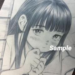 手描きイラスト 少女 オリジナル 体育倉庫に隠れてた