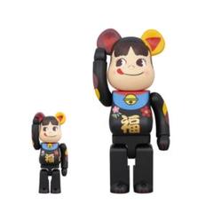 BE@RBRICK 招き猫 ペコちゃん 福 黒 100% & 400%のサムネイル
