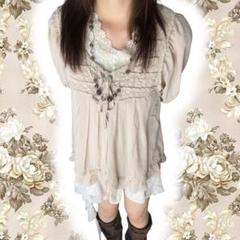 フェアリーグランジ 森ガール レトロフリルチュニック レース