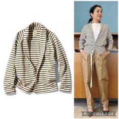 【美品】 サイ 宮崎桃代さん別注 天竺ボーダーカーディガン ジャケット 38 M 美品】 サイ 宮崎桃代さん別注 天竺ボーダーカーディガン