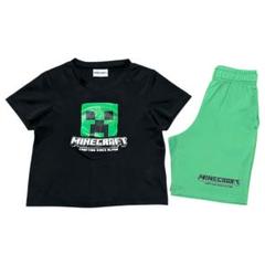 マイクラ クリーパー キッズ 子供服 半袖短パン 上下 セットアップ 130cm